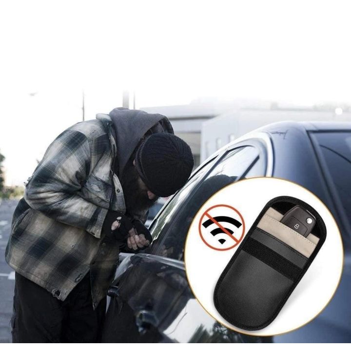 Prieš vagystę apsaugotas automobilio raktų dėklas radijo blokavimo dėklas be raktų Faraday Box Faraday Cage 14 cm su 10 cm juoda