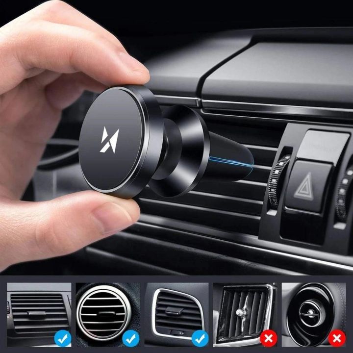 Magnetinis laikiklis auto grotelių juodas (WMH-04)