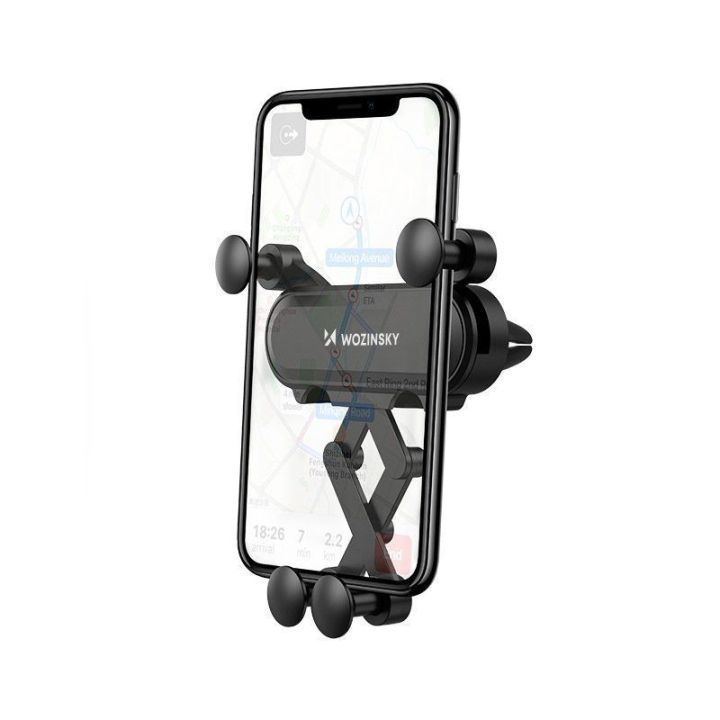 Automobilio telefono laikiklis, skirtas ventiliacijos grotelėms, juodas (WCH-05)