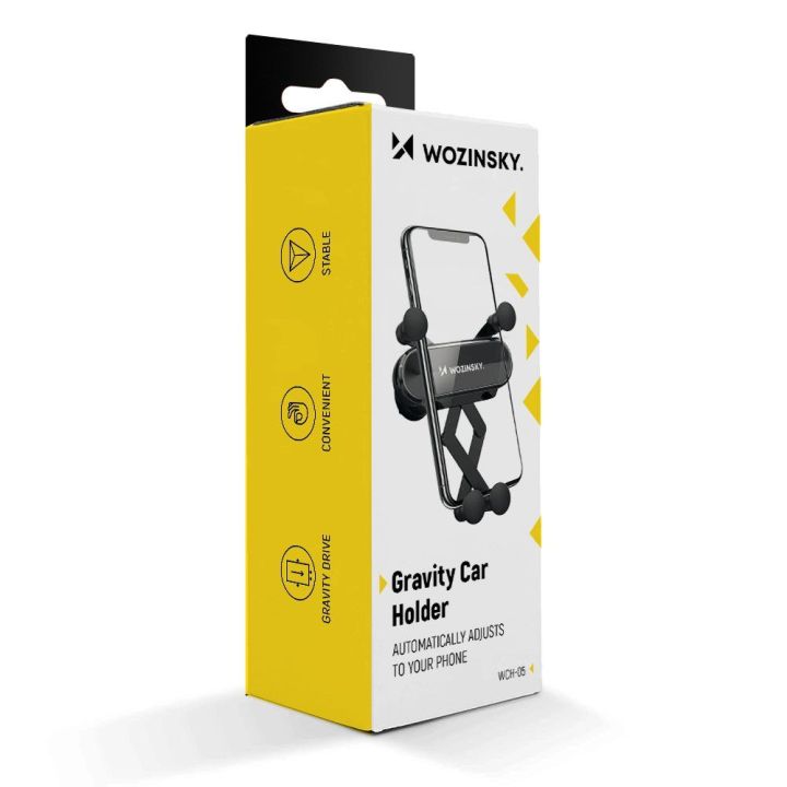 Automobilio telefono laikiklis, skirtas ventiliacijos grotelėms, juodas (WCH-05)