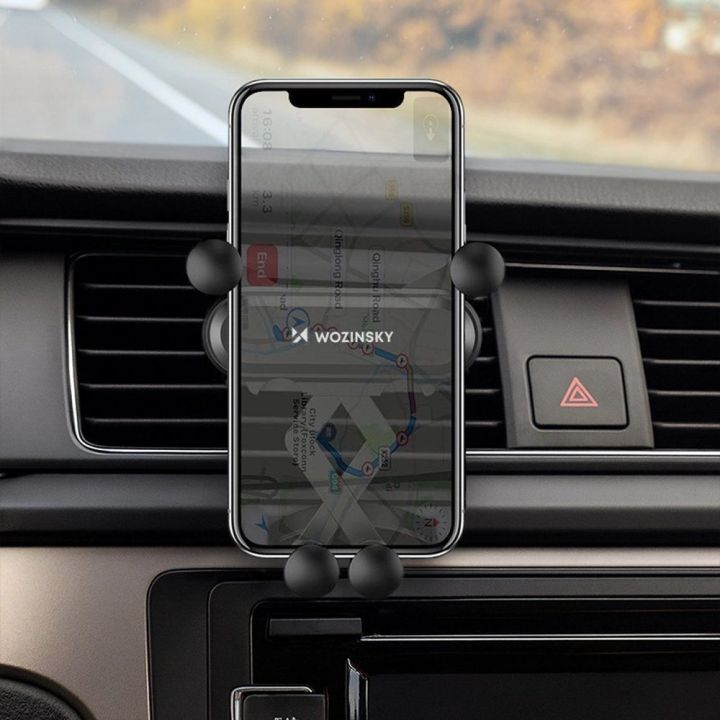 Automobilio telefono laikiklis, skirtas ventiliacijos grotelėms, juodas (WCH-05)