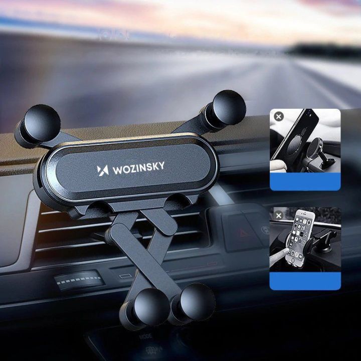 Automobilio telefono laikiklis, skirtas ventiliacijos grotelėms, juodas (WCH-05)