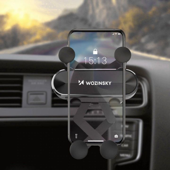 Automobilio telefono laikiklis, skirtas ventiliacijos grotelėms, juodas (WCH-05)
