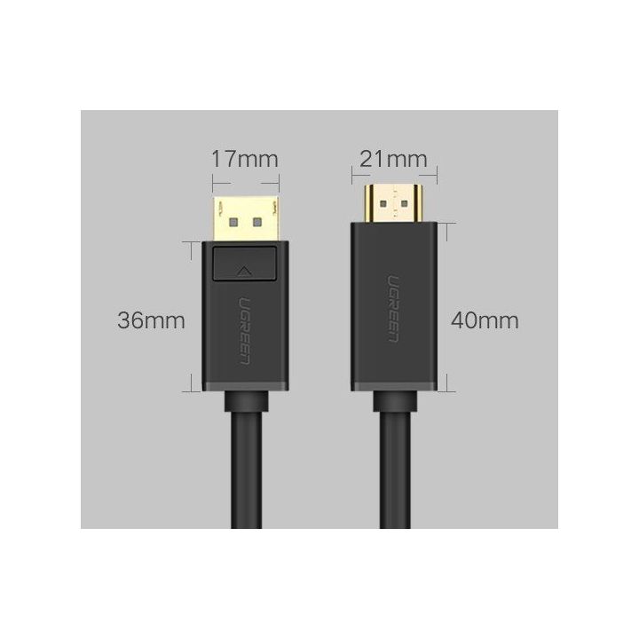 Vienkryptis DisplayPort ir HDMI kabelis 4K 30Hz 32 AWG 1,5 m juodas (DP101 10239)