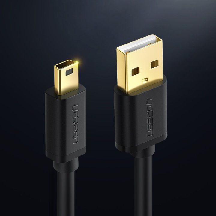kabelis USB - mini USB kabelis 480 Mbps 3 m juodas (US132 10386)