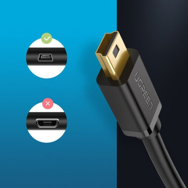 kabelis USB - mini USB kabelis 480 Mbps 3 m juodas (US132 10386)