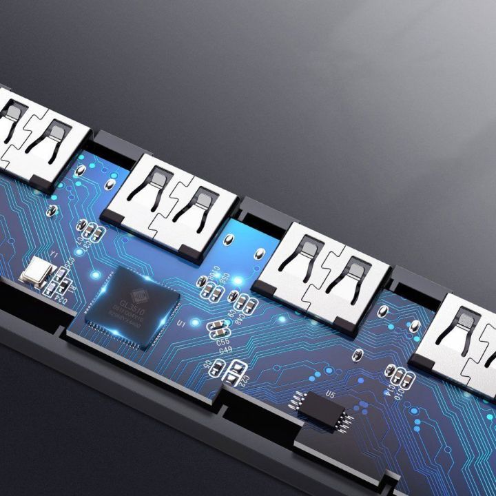 C tipo USB šakotuvas - 4x USB 3.2 Gen 1 su USB-C maitinimo prievadu, pilkos spalvos (CM219 70336)