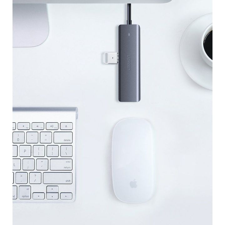 C tipo USB šakotuvas - 4x USB 3.2 Gen 1 su USB-C maitinimo prievadu, pilkos spalvos (CM219 70336)