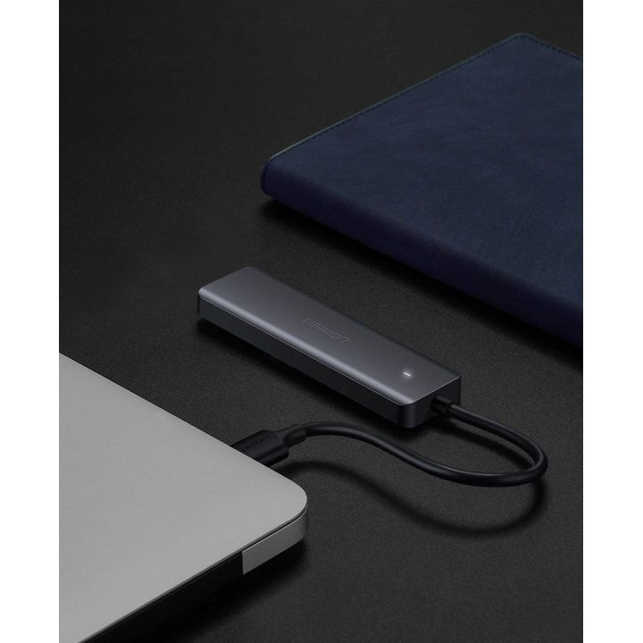 C tipo USB šakotuvas - 4x USB 3.2 Gen 1 su USB-C maitinimo prievadu, pilkos spalvos (CM219 70336)