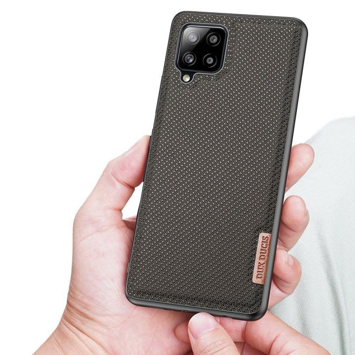 Fino dėklas, padengtas nailono medžiaga, skirtas Samsung Galaxy A42 5G , žalias