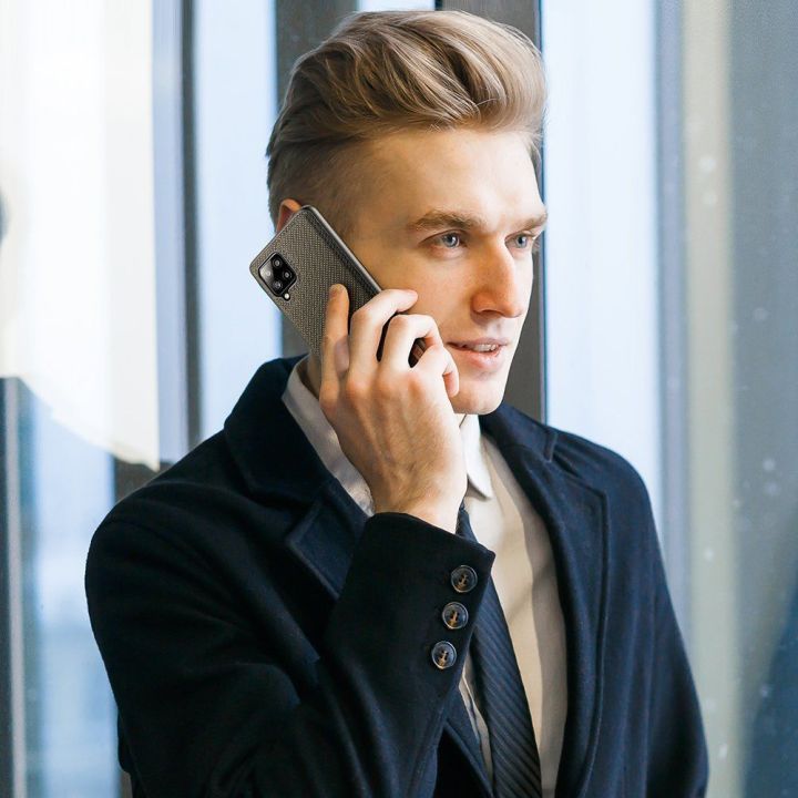 Fino dėklas, padengtas nailono medžiaga, skirtas Samsung Galaxy A42 5G , žalias