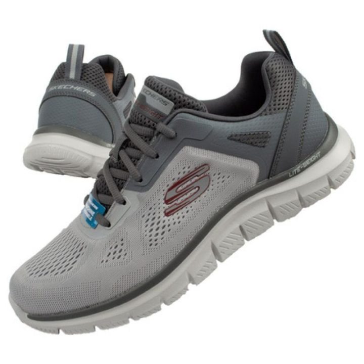 Vyriški sportbačiai su amortizuojančiu padu Skechers Track, pilki