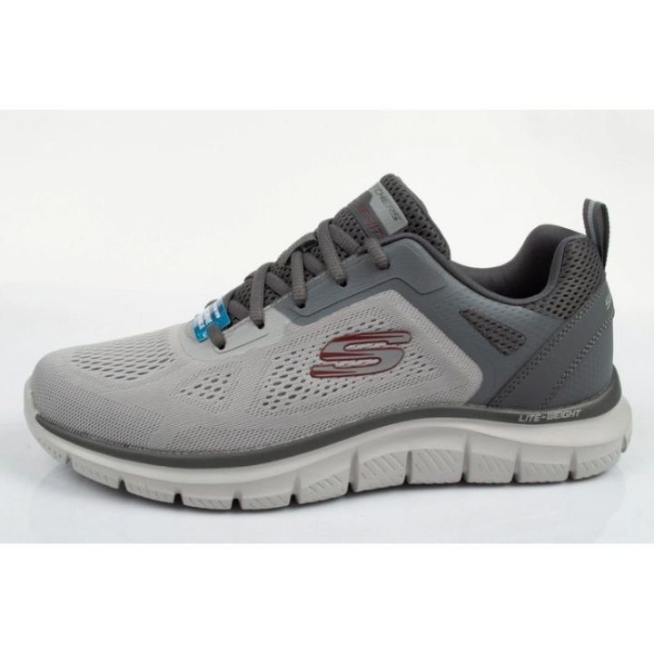 Vyriški sportbačiai su amortizuojančiu padu Skechers Track, pilki