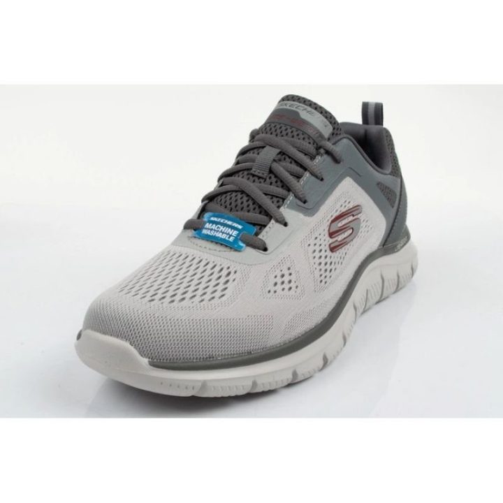 Vyriški sportbačiai su amortizuojančiu padu Skechers Track, pilki
