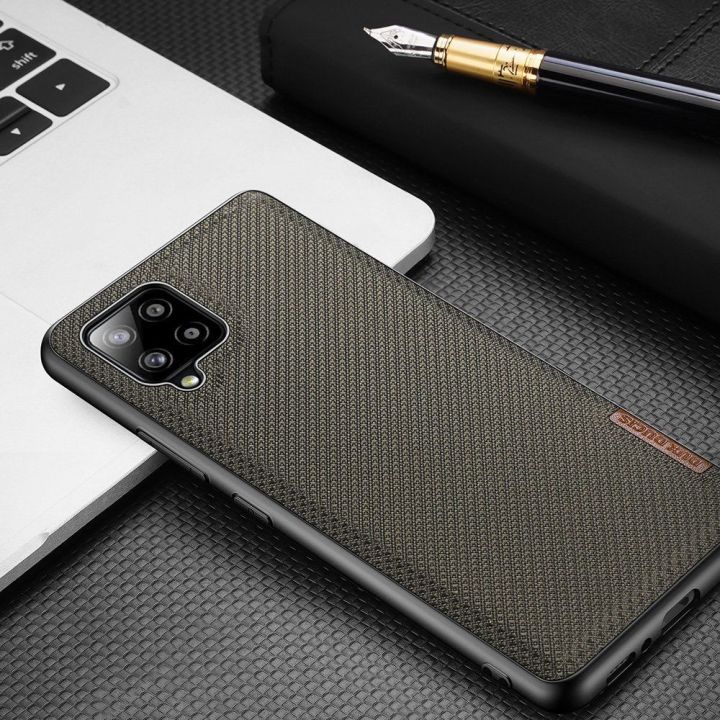 Fino dėklas, padengtas nailono medžiaga, skirtas Samsung Galaxy A42 5G , žalias