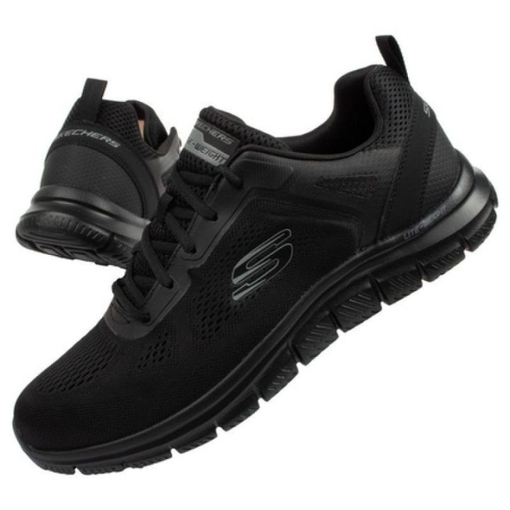 Vyriški sportbačiai su amortizuojančiu padu Skechers Track, juodi