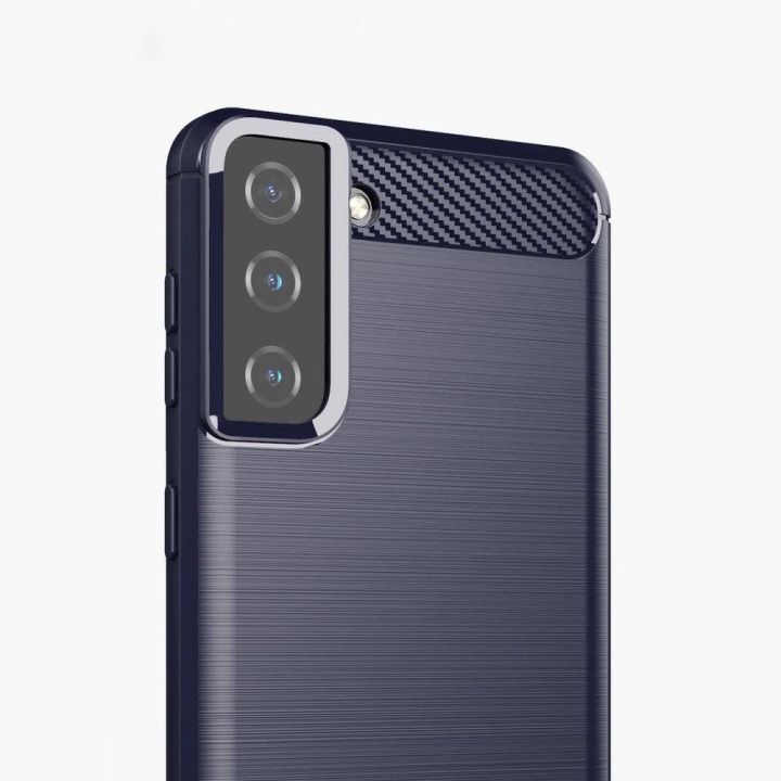 Carbon Case lankstus dangtelis TPU korpusas, skirtas Samsung Galaxy S21+ 5G (S21 Plus 5G), mėlynas