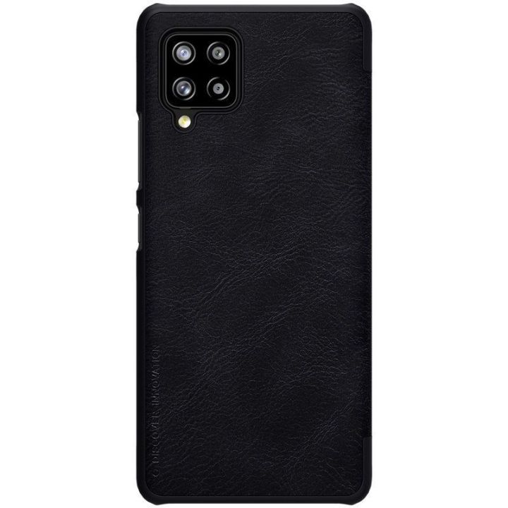 Nillkin Qin originalus odinis dėklas, skirtas Samsung Galaxy A42 5G , juodos spalvos