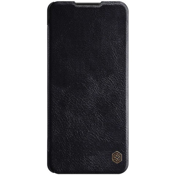 Nillkin Qin originalus odinis dėklas, skirtas Samsung Galaxy A42 5G , juodos spalvos