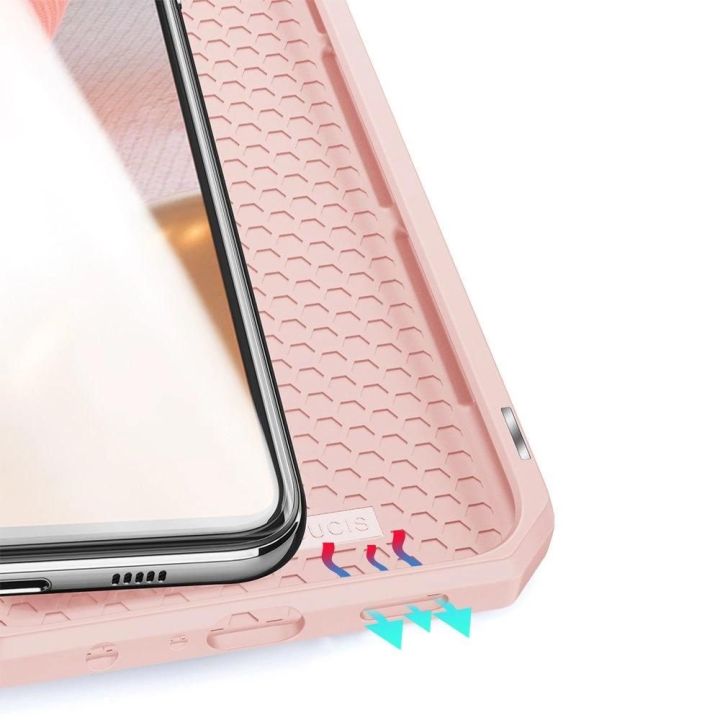 DUX DUCIS Skin X knygų dėklo tipo dėklas Samsung Galaxy A72 4G rožinės spalvos