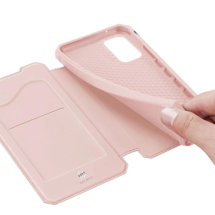 DUX DUCIS Skin X knygų dėklo tipo dėklas Samsung Galaxy A72 4G rožinės spalvos