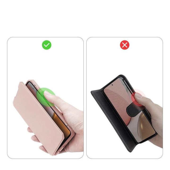 DUX DUCIS Skin X knygų dėklo tipo dėklas Samsung Galaxy A72 4G rožinės spalvos