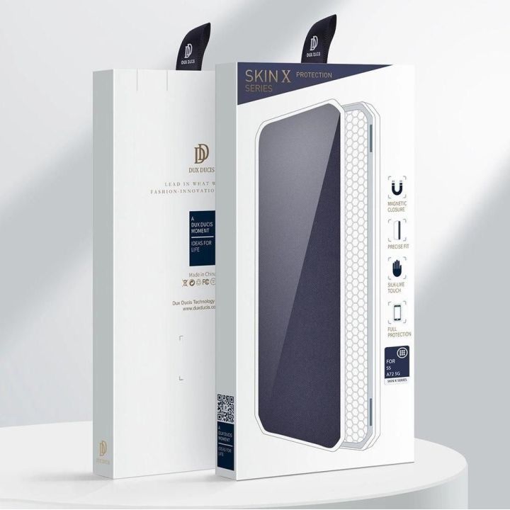 DUX DUCIS Skin X knygų dėklo tipo dėklas Samsung Galaxy A72 4G rožinės spalvos