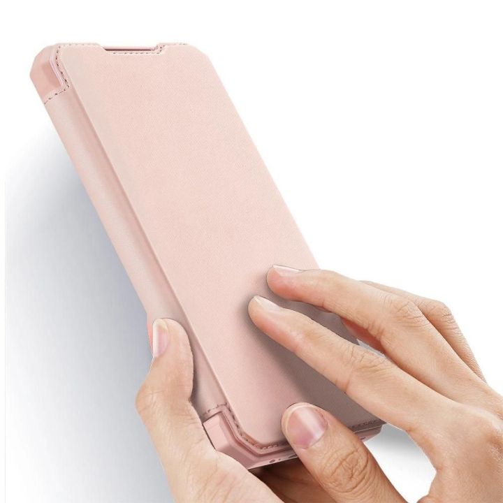 DUX DUCIS Skin X knygų dėklo tipo dėklas Samsung Galaxy A72 4G rožinės spalvos