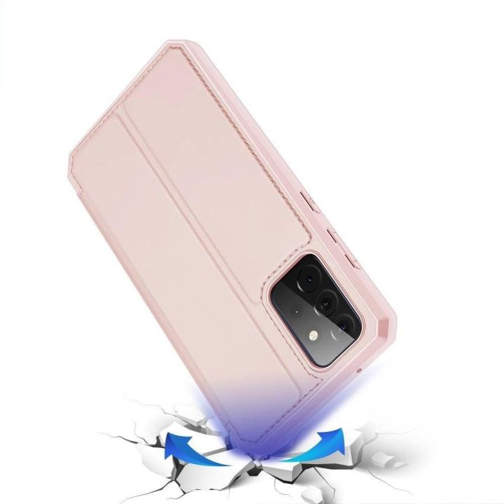 DUX DUCIS Skin X knygų dėklo tipo dėklas Samsung Galaxy A72 4G rožinės spalvos