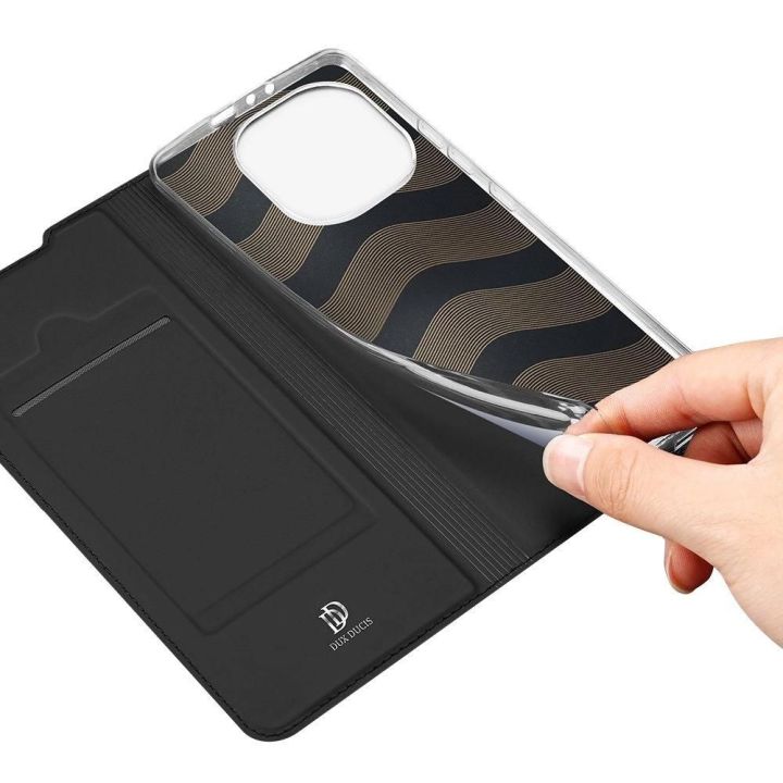 DUX DUCIS Skin Pro knygų dėklo tipo dėklas, skirtas Xiaomi Mi 11 Pro , juodos spalvos