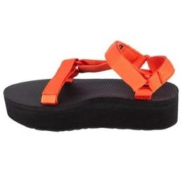 Moteriškos basutės su platforma Teva Flatform Universal, juodos ir oranžinės