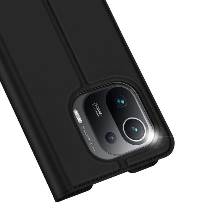 DUX DUCIS Skin Pro knygų dėklo tipo dėklas, skirtas Xiaomi Mi 11 Pro , juodos spalvos