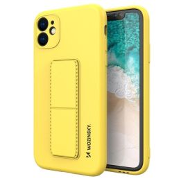 Silikoninis stovo dangtelis, skirtas Samsung Galaxy A32 5G , geltonos spalvos