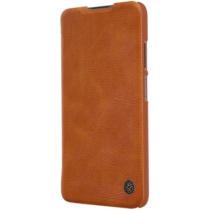 Nillkin Qin originalus odinis dėklas, skirtas Xiaomi Redmi Note 9T 5G , rudos spalvos