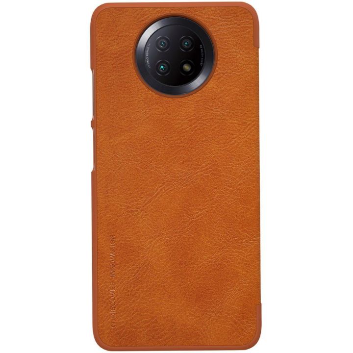 Nillkin Qin originalus odinis dėklas, skirtas Xiaomi Redmi Note 9T 5G , rudos spalvos