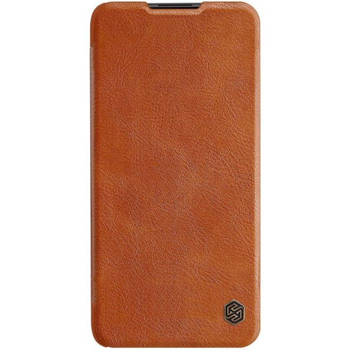 Nillkin Qin originalus odinis dėklas, skirtas Xiaomi Redmi Note 9T 5G , rudos spalvos