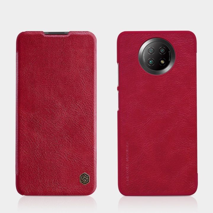 Nillkin Qin originalus odinis dėklas, skirtas Xiaomi Redmi Note 9T 5G , rudos spalvos