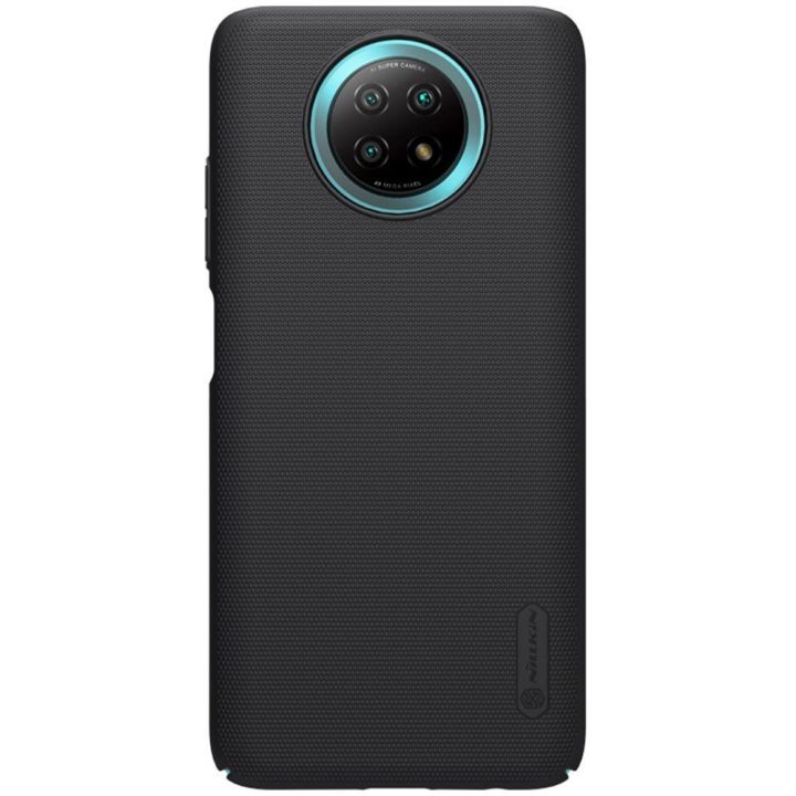 Nillkin Super Frosted Shield dėklas + stovas, skirtas Xiaomi Redmi Note 9T 5G , juodos spalvos