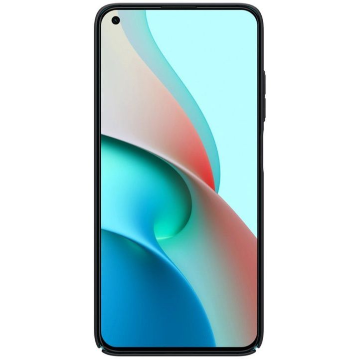 Nillkin Super Frosted Shield dėklas + stovas, skirtas Xiaomi Redmi Note 9T 5G , juodos spalvos