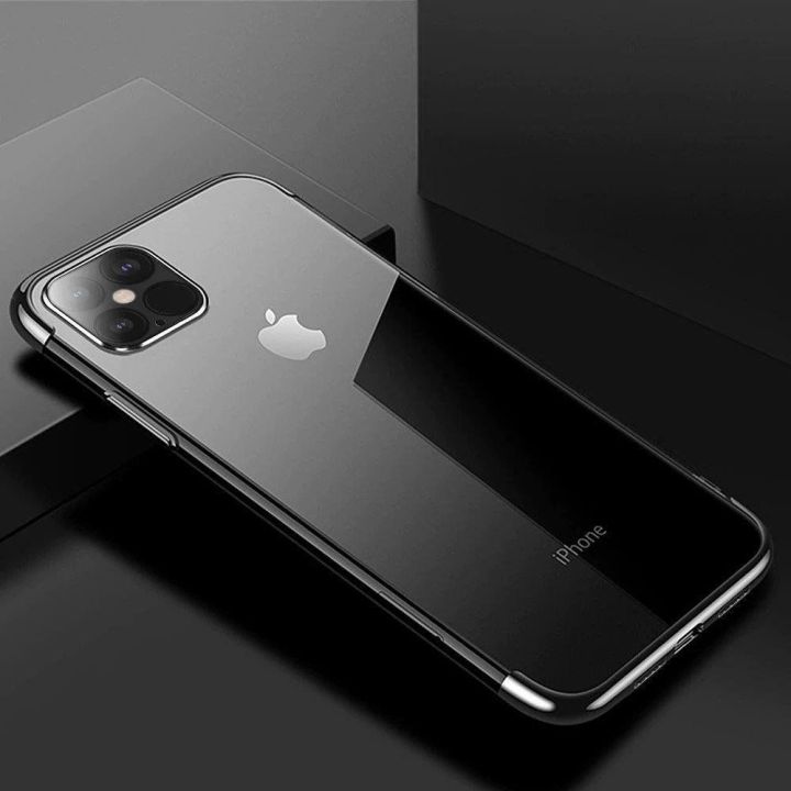 Skaidrios spalvos korpuso gelinis TPU galvaninis rėmelis, skirtas Xiaomi Mi 11 , juodos spalvos