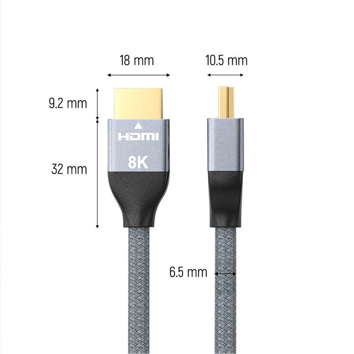 cable HDMI 2.1 8K 60 Hz 48 Gbps / 4K 120 Hz / 2K 144 Hz 5 m Silver (WHDMI-50)