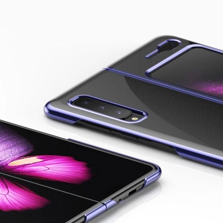 Galvaninis korpusas kietasis korpusas Galvaninis rėmelis Kepurė skirtas Samsung Galaxy Fold blue