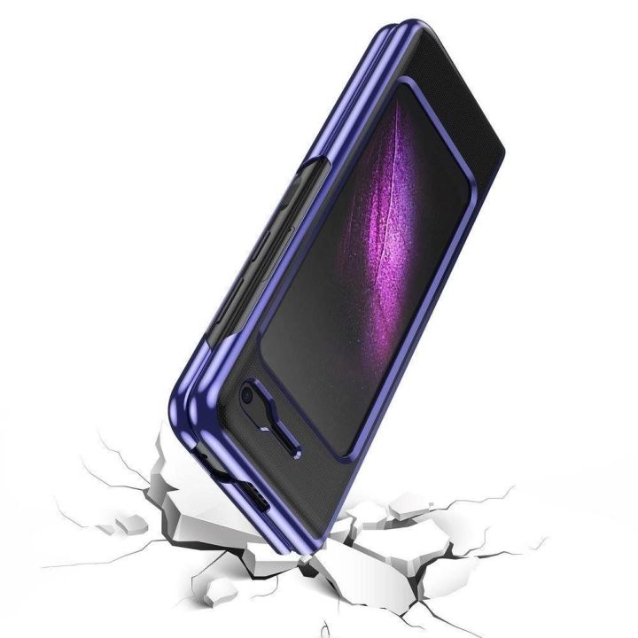 Galvaninis korpusas kietasis korpusas Galvaninis rėmelis Kepurė skirtas Samsung Galaxy Fold blue
