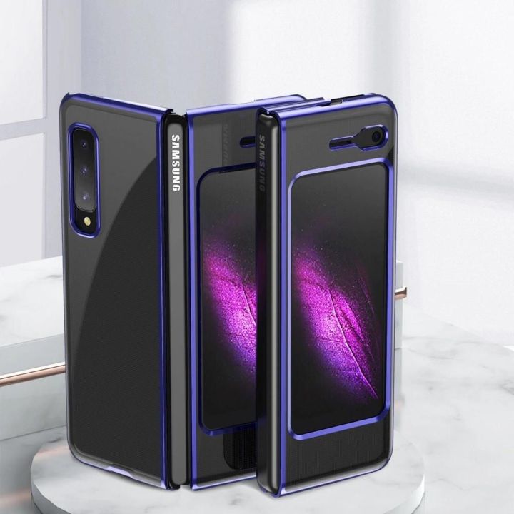 Galvaninis korpusas kietasis korpusas Galvaninis rėmelis Kepurė skirtas Samsung Galaxy Fold blue