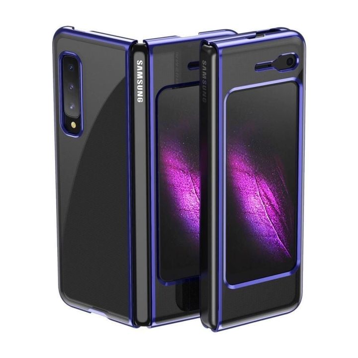 Galvaninis korpusas kietasis korpusas Galvaninis rėmelis Kepurė skirtas Samsung Galaxy Fold blue