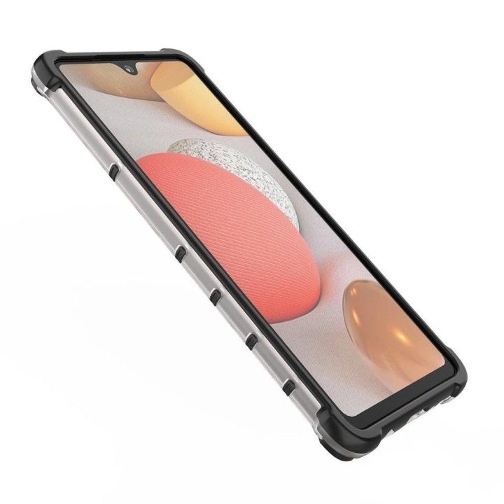 Honeycomb korpuso šarvuotas dangtelis su TPU bamperiu, skirtas Samsung Galaxy A42 5G , juodas