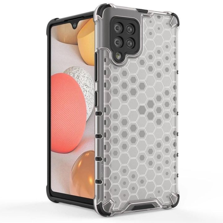 Honeycomb korpuso šarvuotas dangtelis su TPU bamperiu, skirtas Samsung Galaxy A42 5G , juodas