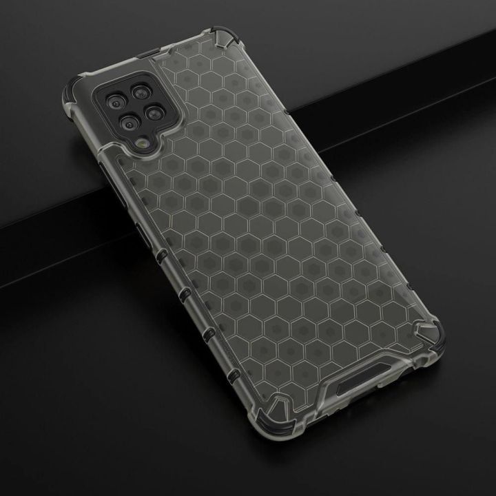 Honeycomb korpuso šarvuotas dangtelis su TPU bamperiu, skirtas Samsung Galaxy A42 5G , juodas
