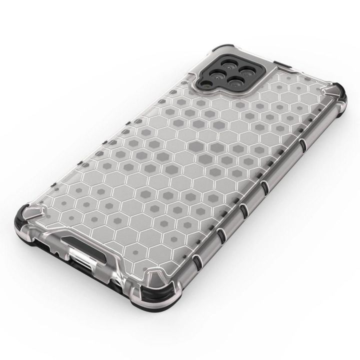 Honeycomb korpuso šarvuotas dangtelis su TPU bamperiu, skirtas Samsung Galaxy A42 5G , juodas