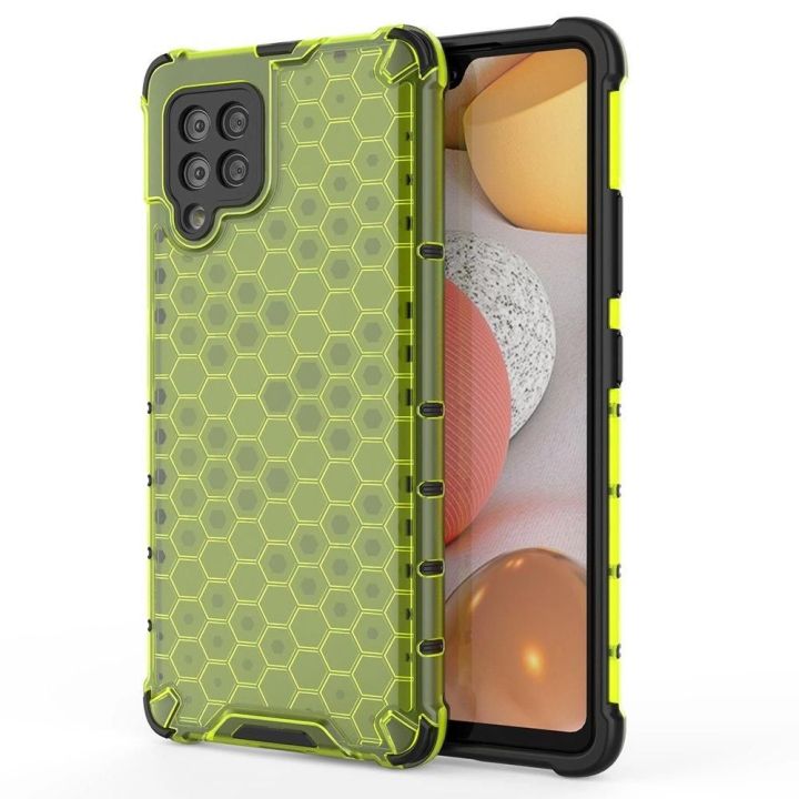 Honeycomb korpuso šarvinis dangtelis su TPU bamperiu, skirtas Samsung Galaxy A42 5G , žalias